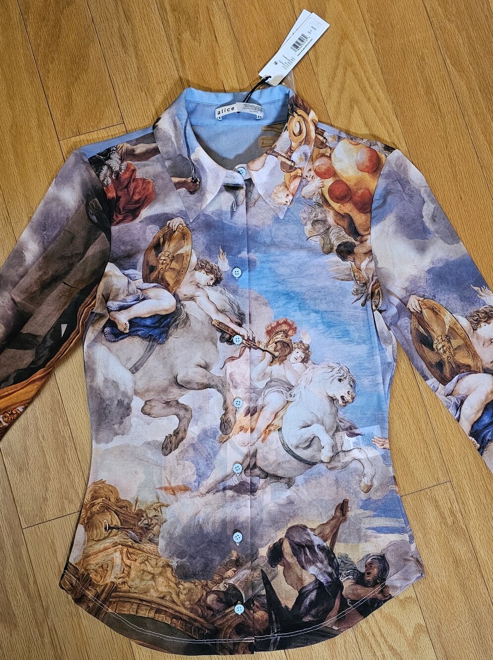 Alice & Olivia JADE MESH BUTTON DOWN SMALL NWT-Retail $350-Revolve-gabanna - Picture 7 of 8